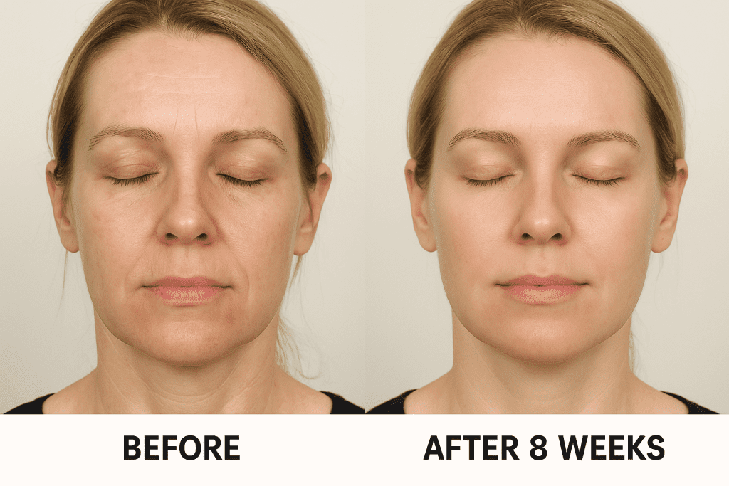 Transformation of skin after using collagen